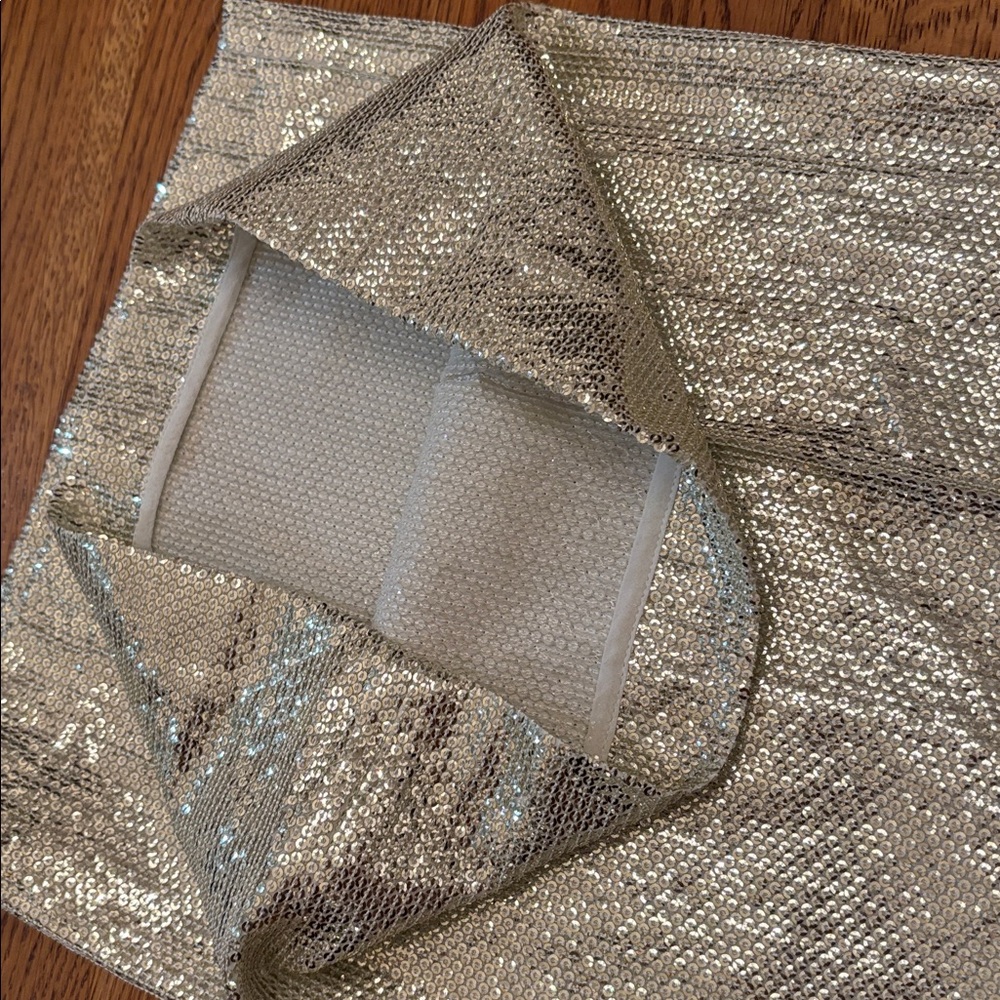 Zara gold sequined sparkly metallic wide leg pants sz.M - Picture 10 of 10